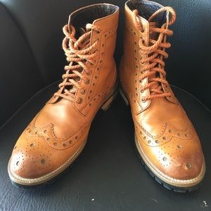 Men’s wingtip dress boots leather size 7.5
